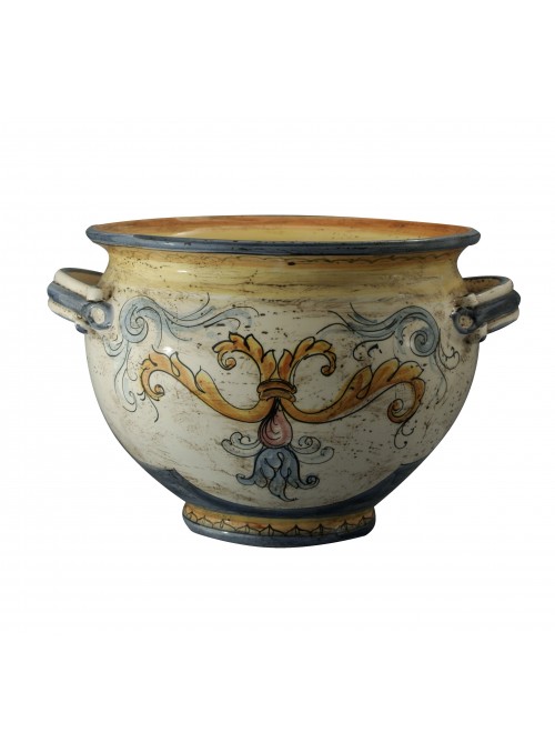 Large classic hand-decorated ceramic vase holder