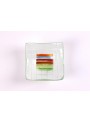 Handmade squared glass tray decorated by rainbow colours - Arcobaleno