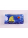 Handmade rectangular glass tray decorated by a seascape - Vela 4 little