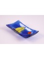 Handmade rectangular glass tray decorated by a seascape - Vela 4 little