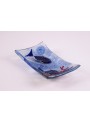 Little handmade rectangular blue marine glass tray - Acquario 1
