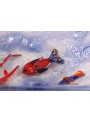 Large handmade rectangular blue marine glass tray - Acquario 3