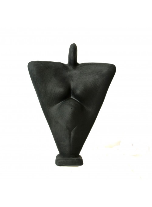 Decorative triangular statuette of the Mother Goddess in terracotta