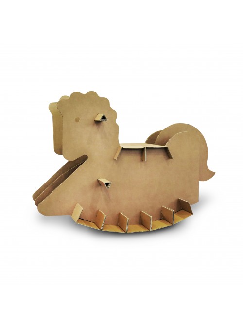 Rocking horse in avana corrugated cardboard - Furia