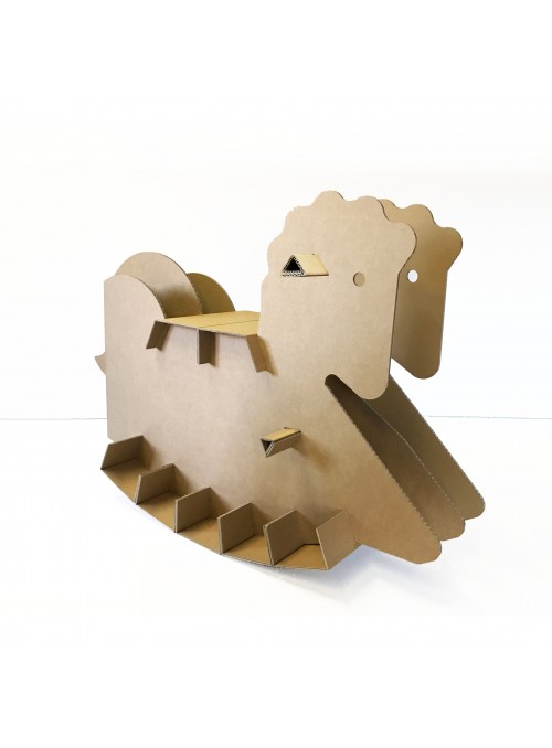 Rocking horse in avana corrugated cardboard - Furia