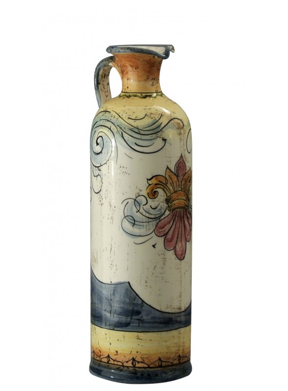 Small hand-decorated ceramic classic bottle