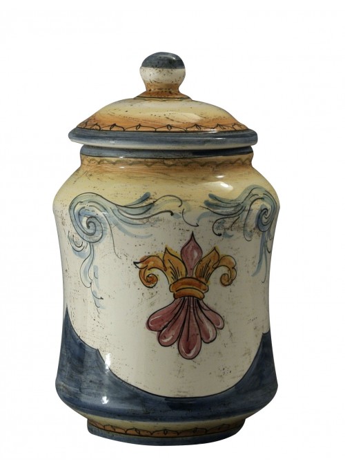 Hand-painted medium size albarello vase