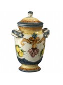 Hand-painted jar with lid