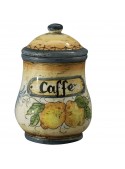 Hand-painted coffee jar with lid