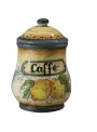 Hand-painted decorative ceramic coffee jar with lid