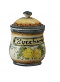 Hand-painted sugar jar with lid