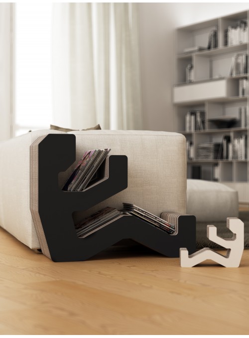 Cardboard magazine rack &quot;Jacky&quot; in graphics