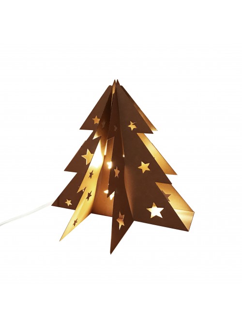 Small cardboard Christmas tree table lamp