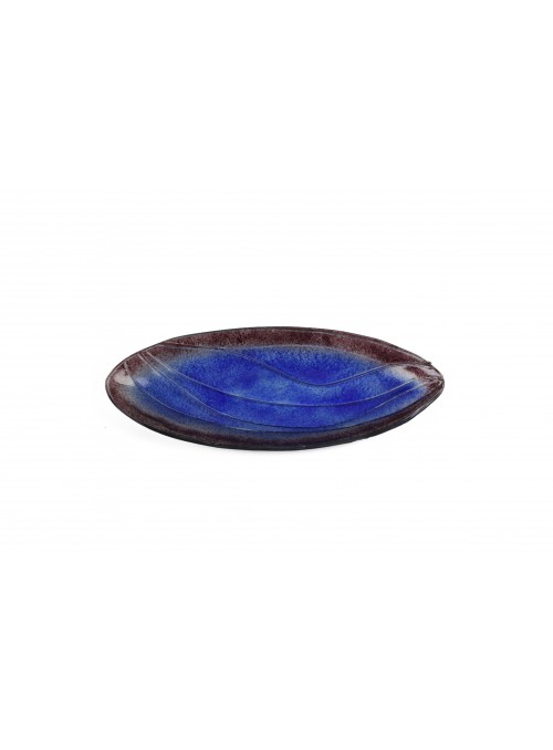 Oval tray in fusion glass - Abissi