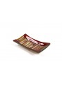 Rectangular tray in fusion glass - Ambra