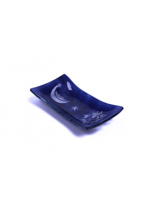 Rectangular tray in fusion glass - Sole e luna