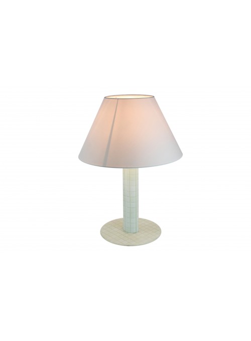 Table lamp in fusion glass in white