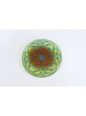 Rounded tray in fusion glass - Mandala Giallo