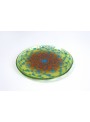Rounded tray in fusion glass - Mandala Giallo