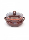 Brown clay fire pan