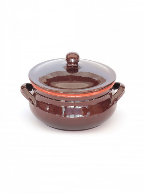 Brown clay fire pan