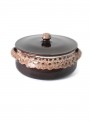 Brown fire flat pan for many recipes, with lace decoration