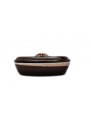 Brown fire clay pan for chicken with decoration