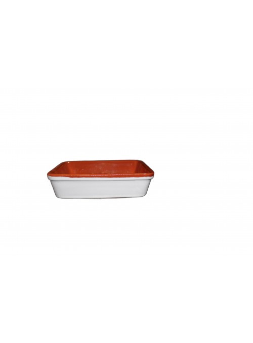 Squared white clay fire pan