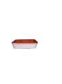Squared white clay fire pan