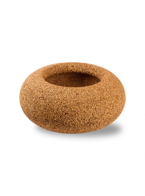 Rounded box in blond cork - Nepal Contenitore