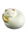 Hand-painted ceramic curled up cat