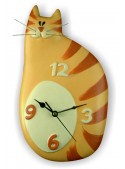 Hand-painted ceramic cat clock