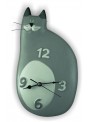 Orologio gatto in ceramica colorata a mano