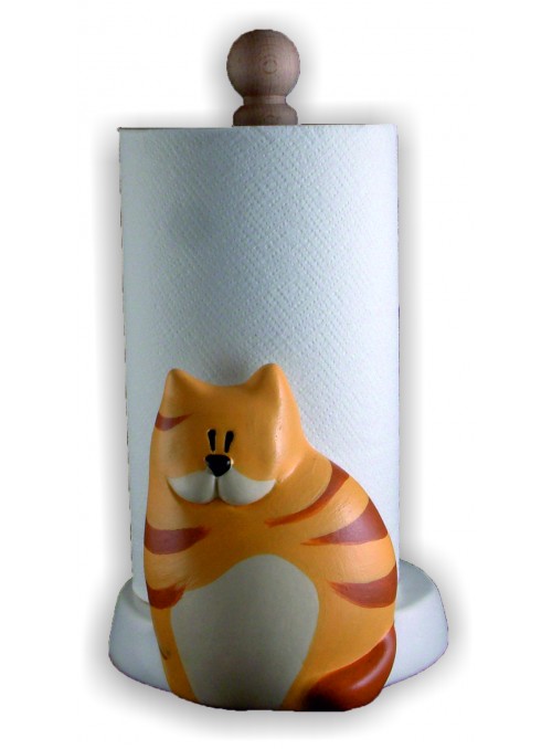 Hand-painted ceramic cat roll holder