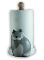 Hand-painted ceramic cat roll holder