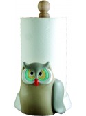 Hand-painted ceramic owl roll holder