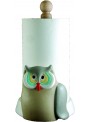 Hand-painted ceramic owl roll holder