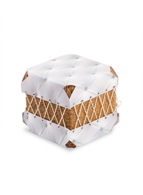 Pouf quadrato in sughero e pvc - Dado Broccato