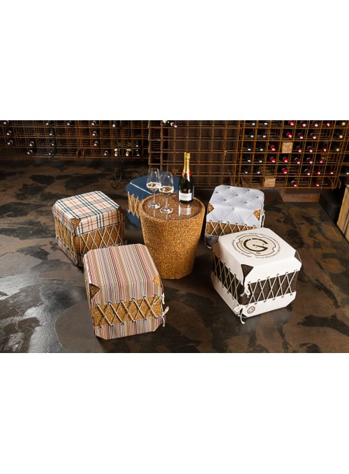 Squared pouf in cork and pvc - Dado Broccato