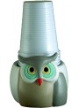Hand-painted ceramic owl cup holder