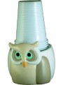 Hand-painted ceramic owl cup holder