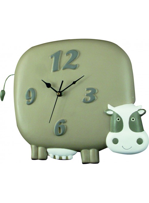 Hand-painted ceramic cow clock