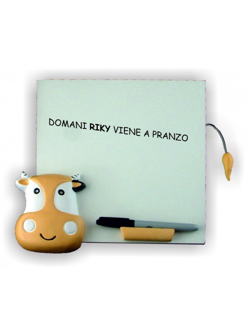 Hand-painted ceramic cow whiteboard