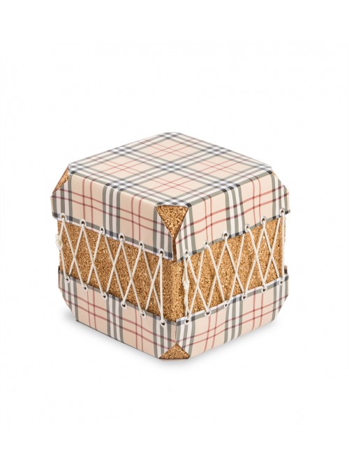 Squared pouf in cork and pvc - Dado Scozzese