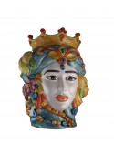 Testa di donna in ceramica colorata a mano - I Mori