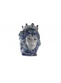 Hand-painted white and blue ceramic woman's head - I Mori