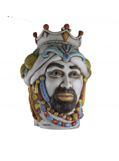 Hand-painted antiqued ceramic man&#039;s head - I Mori