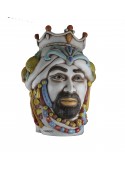 Hand-painted antiqued ceramic man's head - I Mori