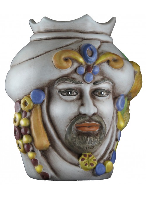 Hand-painted antiqued ceramic man&#039;s head - I Mori