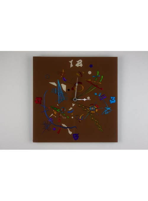 Orologio da parete in vetro marrone - Composizione two